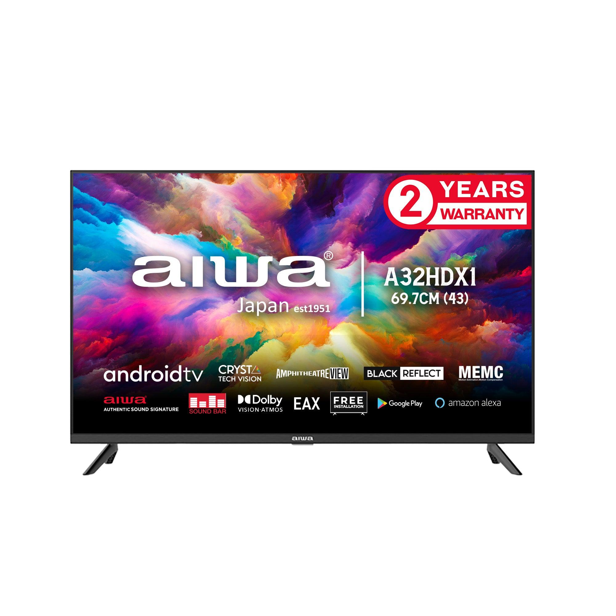 AIWA MAGNIFIQ 80 cm (32 inches) HD Smart Android LED TV Crystal Vision Technology with Google Play Alexa, (Black) (Model 2022) 1 Year Warranty Black - Global Plugin