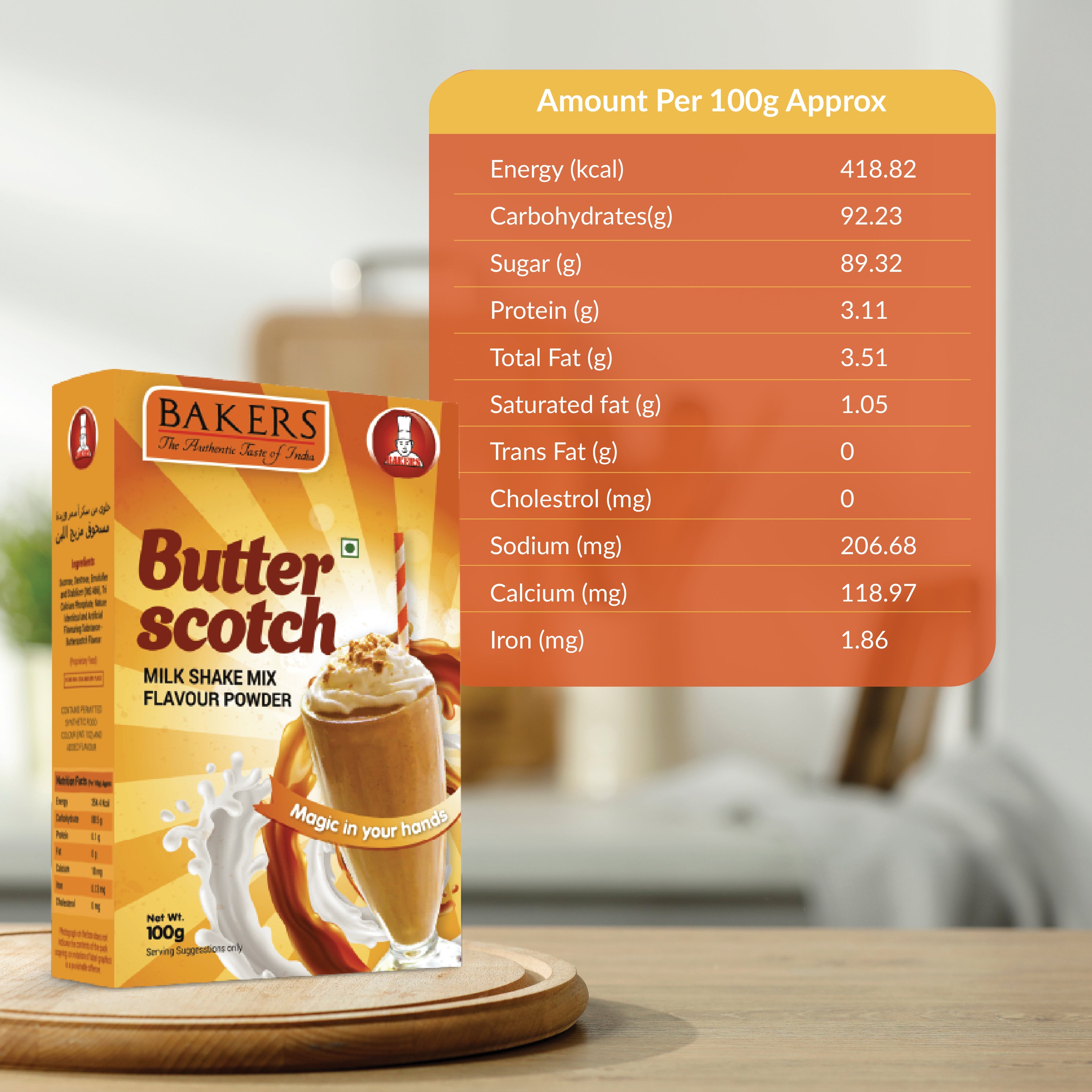 BAKERS Milkshake Mix Powder Butterscotch Flavour Pack of 3 (100 gm x 3) - Global Plugin